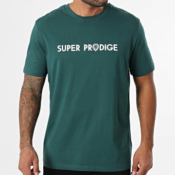 Super Prodige - Tee Shirt Oversize Large Star Green Bottle White