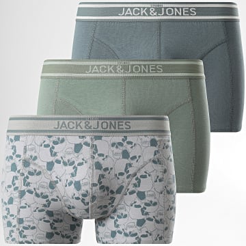 Jack And Jones - Lot De 3 Boxers Luke Skull Bleu Gris Vert