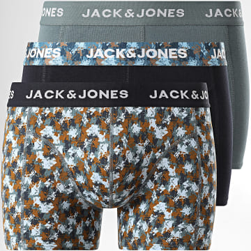 Jack And Jones - Lot De 3 Boxers Ethan Bleu Marine Gris Jaune Moutarde
