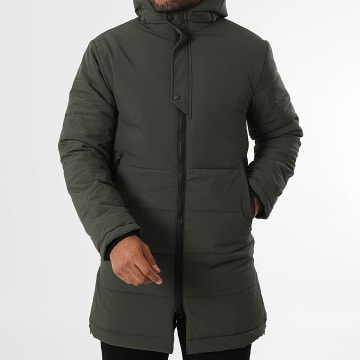 Mackten - Chaqueta larga con capucha 116 Caqui Verde