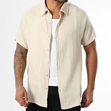 MTX - Chemise Manches Courtes Effet Lin 016 Beige