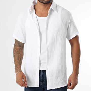 MTX - Chemise Manches Courtes Effet Lin 016 Blanc