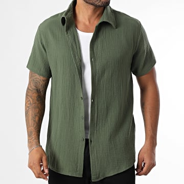 MTX - Linnen Effect Shirt met Korte Mouw 016 Khaki Groen