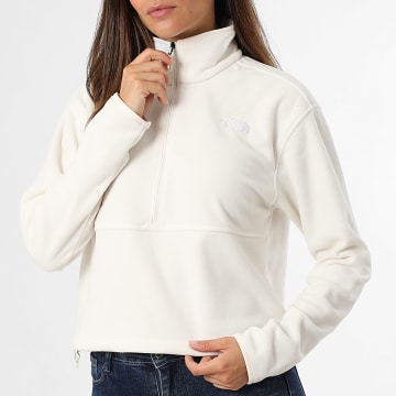The North Face - Sweat Col Zippé Femme Glacier A8D2C Beige Clair