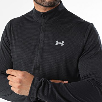 Under Armour - Tee Shirt Manches Longues Col Zippé Launch 6005542 Noir Réfléchissant