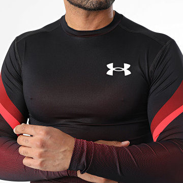 Under Armour - Tee Shirt Manches Longues Heatgear Sub Crew 6007631 Noir Rouge Dégradé