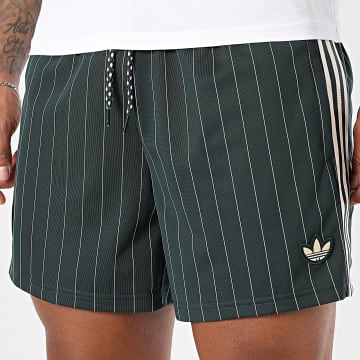 Adidas Originals - Short Jogging A Rayures Juventus Terrace Icons JM9469 Vert Foncé Beige