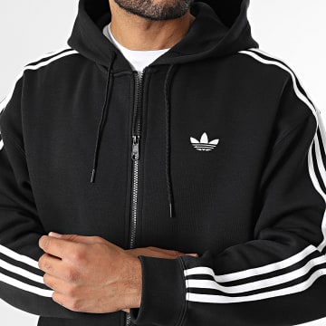 Adidas Originals - Sweat Capuche Zippé A Bandes Spacer JX1507 Noir