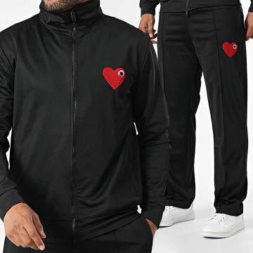 ADJ - Tuta da ginnastica Coeur Chic 624 nero rosso