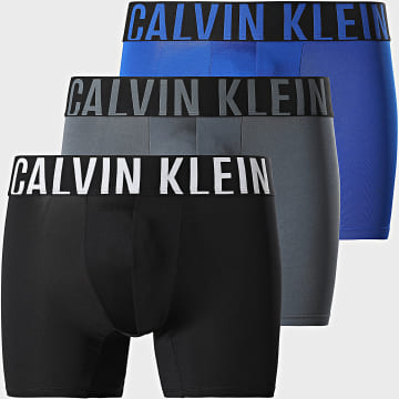 Calvin Klein - Set De 3 Boxers NB3612A Negro Gris Carbón Azul Real