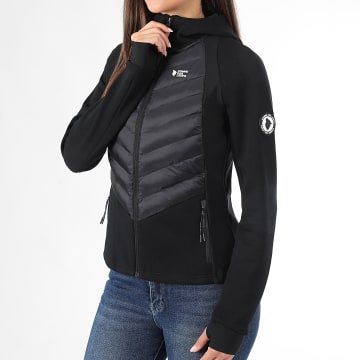 Comme Des Loups - Chaqueta negra con capucha y cremallera Philadelphia para mujer