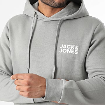 Jack And Jones - Sweat Capuche Corp Logo Gris