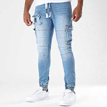 MTX - Pantalon Cargo Jean Slim 057 Bleu Denim