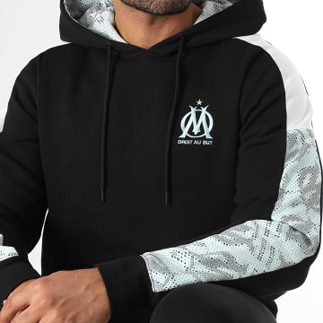 OM - M25011 Felpa con cappuccio a righe nera