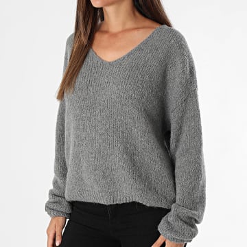 Teddy Smith - Women's V-neck sweater Molly 31516590D Grey