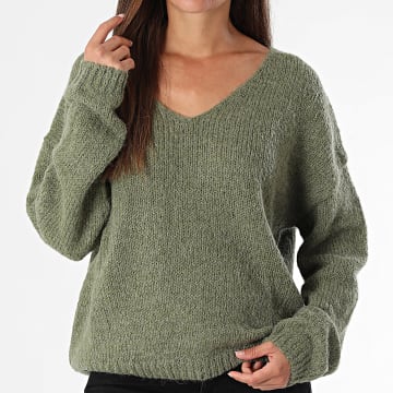 Teddy Smith - Women's V-neck sweater Molly 31516590D Green