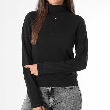 Tommy Jeans - Pull Col Roulé Femme Essential 2162 Noir