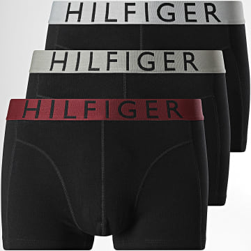 Tommy Hilfiger - Lot De 3 Boxers 3465 Noir Gris Clair Vert Kaki Bordeaux