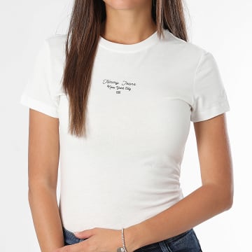 Tommy Jeans - Tee Shirt Femme Linear 1964 Blanc