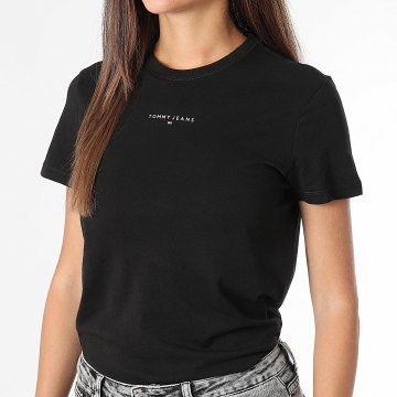 Tommy Jeans - Tee Shirt Femme Linear 1964 Noir