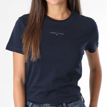 Tommy Jeans - Tee Shirt Femme Linear 1964 Bleu Marine