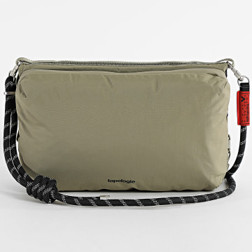 Topologie - Set borsa per bottiglie e cinghia grande 8 mm corda verde Khaki chiaro nero riflettente