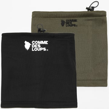 Comme Des Loups - Rever Reversible Neckwarmer Caqui Verde Negro