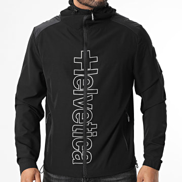 Helvetica - Wembley Kapuzenjacke mit Reißverschluss Schwarz Silber