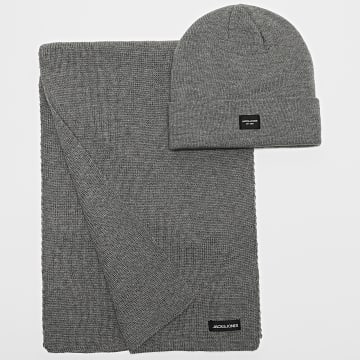 Jack And Jones - Set sciarpa e berretto in confezione regalo grigio