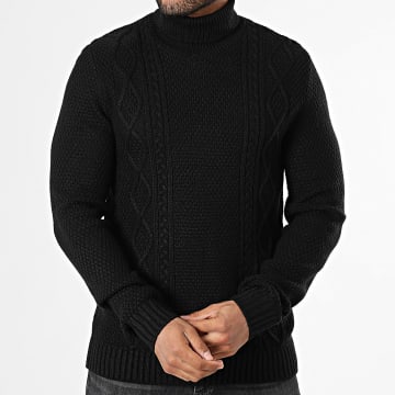 JJREBEL - Jersey negro con cuello vuelto Josh