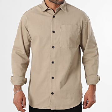 JJREBEL - Camisa de manga larga oversize Edge Beige