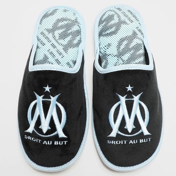OM - Pantoufles Officielles Noir Bleu Clair