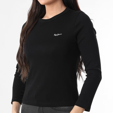 Pepe Jeans - Tee Shirt Manches Longues Femme Rib Betina PL5000025 Noir