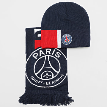 PSG - Set berretto e sciarpa PSG HCP213 Blu Navy Bianco Rosso