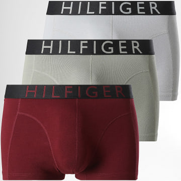 Tommy Hilfiger - Lot De 3 Boxers 3464 Bordeaux Gris Vert Kaki Clair