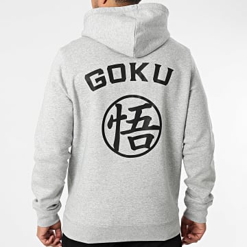 Dragon Ball Z - Felpa con cappuccio con stemma di Goku, grigio scuro