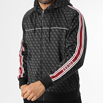 Guess - Casaco com capuz e fecho de correr com riscas Z5BQ13-K2042 Preto