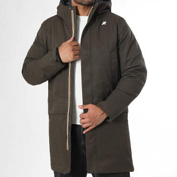 K-Way - Jarno Twill Parka met capuchon Marmotta K8133FW Donker Khaki Groen
