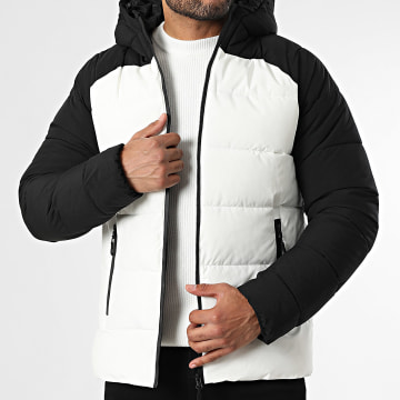 Kymaxx - Doudoune Capuche Blanche Noire