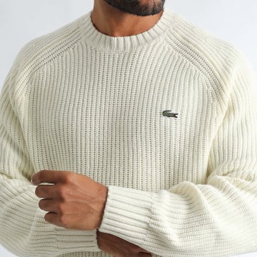 Lacoste - Pull Logo Brodé Crocodile Classic Fit Beige Clair