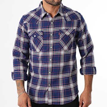 Levi's - Chemise Manches Longues A Carreaux 85744 Bleu Marine Argenté