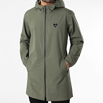 Luxury Lovers - Coupe-Vent Capuche Black Heart Embroidery Vert Kaki