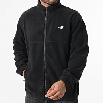New Balance - MJ53507 Casaco de lã preto com fecho de correr