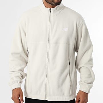New Balance - MJ53507 Casaco de lã bege com fecho de correr