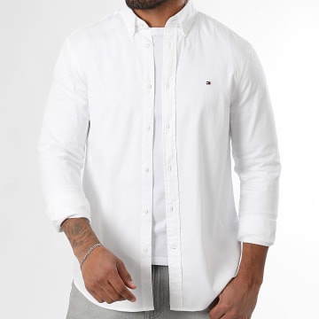 Tommy Hilfiger - Camisa Dobby Manga Larga 0458 Blanco