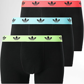 Adidas Originals - Lot De 3 Boxers JL3379 Noir Bleu Clair Rouge Vert Fluo