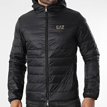 EA7 Emporio Armani - Doudoune Capuche 8NPB24-PNGPZ Noir Doré