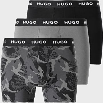 HUGO - Lot De 3 Boxers Design 50532559 Noir Gris Anthracite