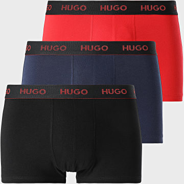 HUGO - Lot De 3 Boxers 50532611 Noir Rouge Bleu Marine