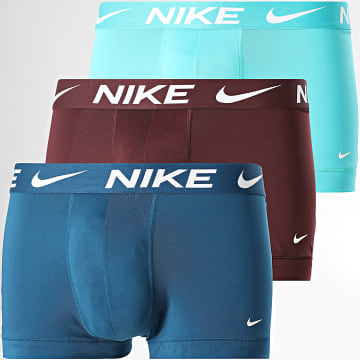 Nike - Pack Of 3 Essential Micro Boxers KE1156 Navy Turquoise Bordeaux